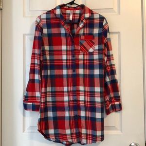 Plaid Flannel Sleep Shirt/Dress